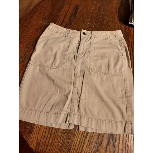 Good Used Condition Women's Size 6 Khaki Tan Merona Mini Midi Skirt - Picture 1 of 3
